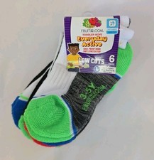 Fruit Of The Loom Multicolor 6 Pairs Low Cut Socks Toddler Boys Shoe Size 7.5-11