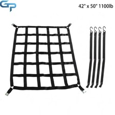 Heavy Duty Cargo Net w/Cam Buckles S-Hooks 1100lb 42" x 50" For Pickup Trucks