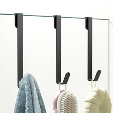 3 Pack Shower Door Hooks, Over Glass Door Hook in Bathroom Frameless Glass Do...