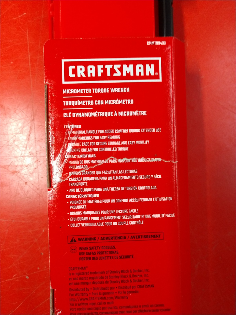 Craftsman Torque Wrench Warranty