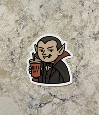 Bite Me Vampire Sticker l Gloss or Holographic Laminate l Waterproof Decal