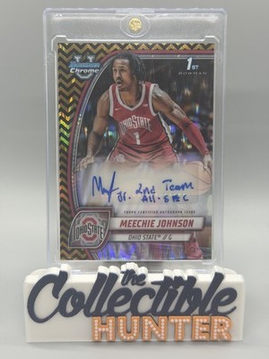 2024-25 Bowman U Meechie Johnson 1st Auto Black & Gold Stealth 1/24 JERSEY MATCH
