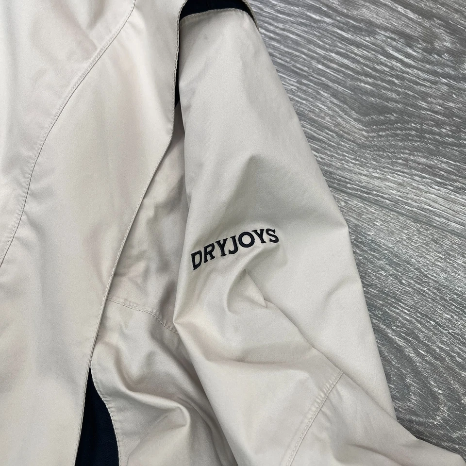 FootJoy DryJoys Waterproof Golf Rain Jacket Mens Large Beige Windproof FJ Logo - Image 3 of 4