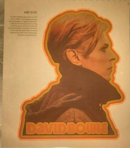 David Bowie Logo Iron On Heat Transfer Colored 7"x8.5"  Rock Band