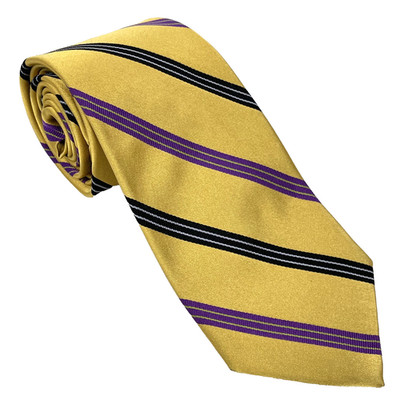 Robert Talbott Best of Class Mens Gold Tie Black/Purple Stripe Silk 57.75''x3.75''