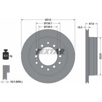 2X Textar 92231003 Bremsscheibe FüR Toyota Land Cruiser Prado FJ 4 Runner VAN