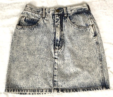 Vintage 90's Y2K Why Me Acid Washed Denim Mini Skirt Junior Size 5 Grunge READ