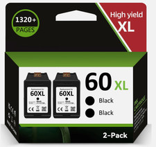 2PACK 60 XL 60XL Ink Cartridges for HP Photosmart C4680 D110a C4795 Envy 100 110