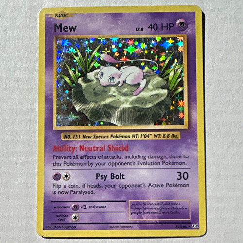 Pokemon TCG Mew 53/108 Evolutions Holo Rare Holo English 2016 40 HP