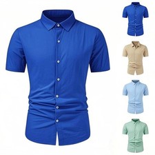 Camicia uomo elegante tinta unita per ambienti casual e professionali manica corta