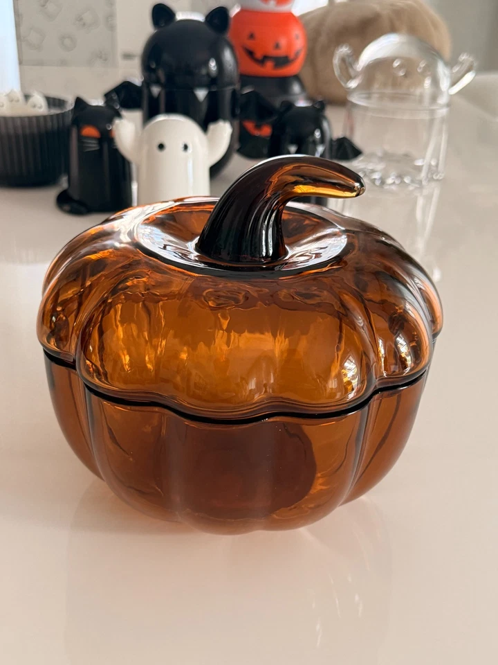 IKEA HÖSTAGILLE Glas Schale mit Deckel Kürbis Neu in OVP Limitiert - Bild 2 von 4
