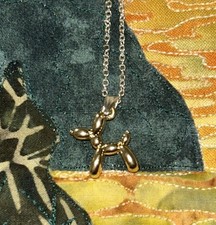 Adorable Balloon Dog metal pendant necklace 