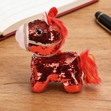 Rot Pailletten Plüschtier Weiche Pony Niedlich Hausdekoration Zierstück
