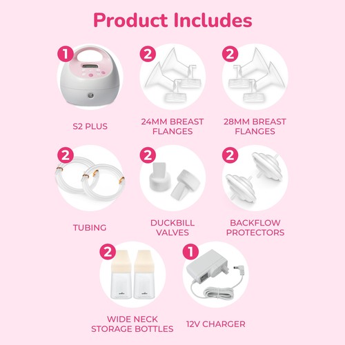 - S2 Plus Electric Breast Milk Pump for Baby Feeding - Convenient Breast Feed... - Picture 2 of 8