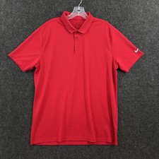 Nike Victory Polo Shirt Men's Large Red Dri-FIT Golf Performance AO2195-687