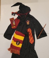 Harry Potter Gryffindor Halloween Costume Kids Large Robe Tie Scarf, Wand Socks