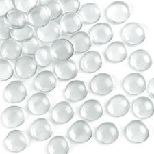 1LB Clear Flat Glass Marbles, Vase Filler Glass Pebbles Floral Beads Table Aquar