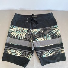 O'Neill Men s Size 34 Board Shorts Black Floral Hawaiian Tropical Swim Trunks