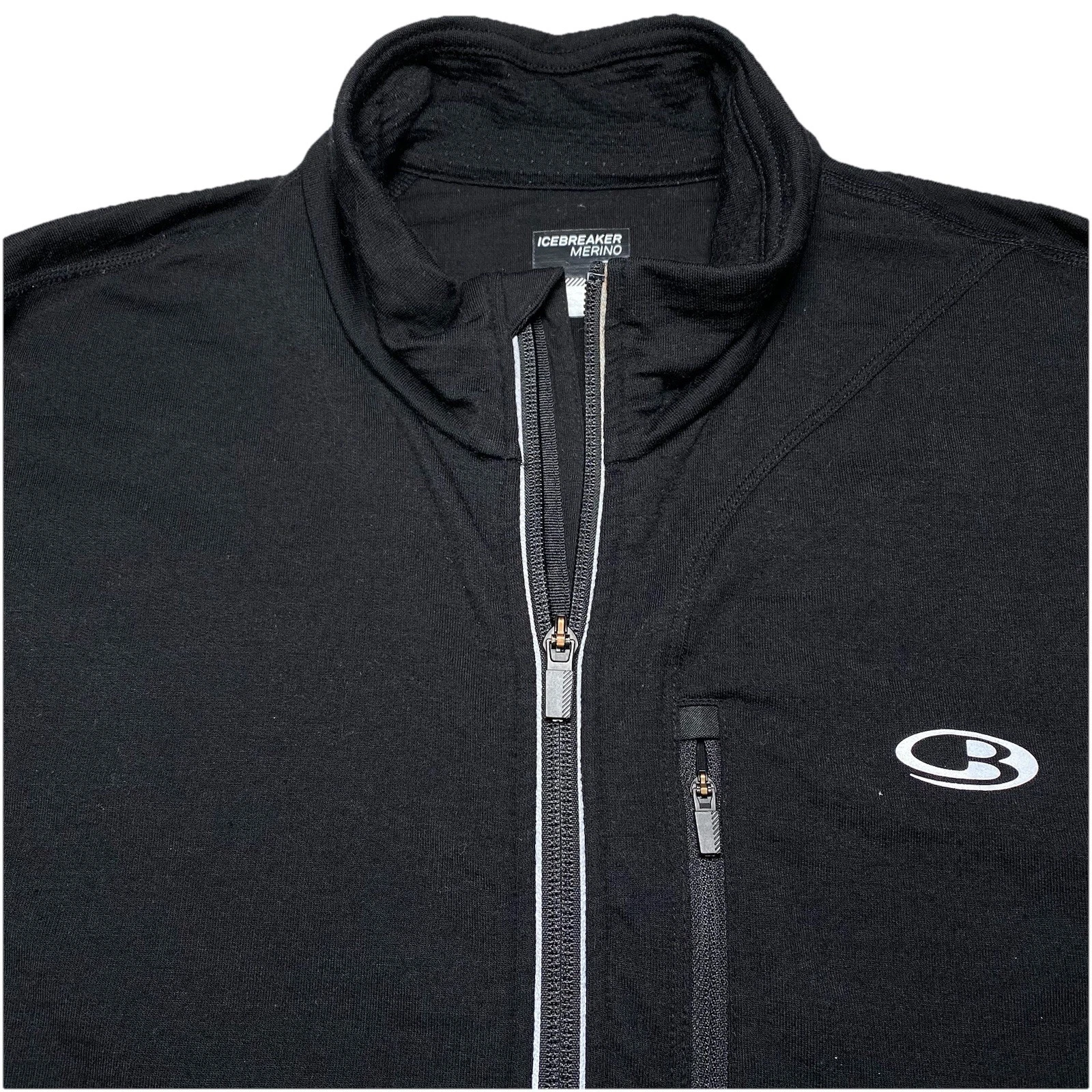Icebreaker Merino GT Vest Gilet L Mens Full Zip Mid Base Layer Black