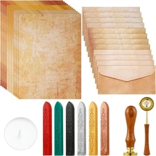 33 Pieces Vintage Paper and Envelopes Set, Including 12 Writing Stationery Paper
