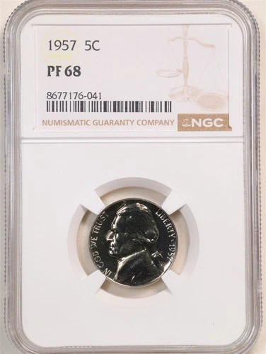 1957-P Jefferson Nickel Proof — photo from the most recent tracked eBay sale