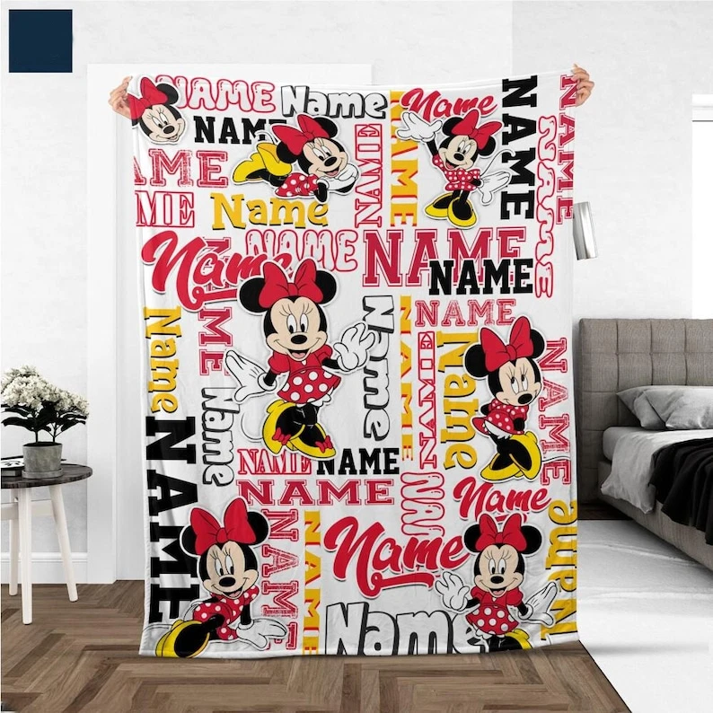 Disney Minnie Mouse Personalize Name Fleece Blanket