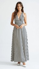 Stripe Backless Pockets Dress size M