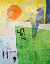 Original Art Mixed Media Collage 11x14 on Art Paper. 'Urban Cipher'