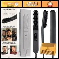 Slim Beard  Hair Straightener Comb - Anti-Scald Ionic Heated Brush for Men - Al