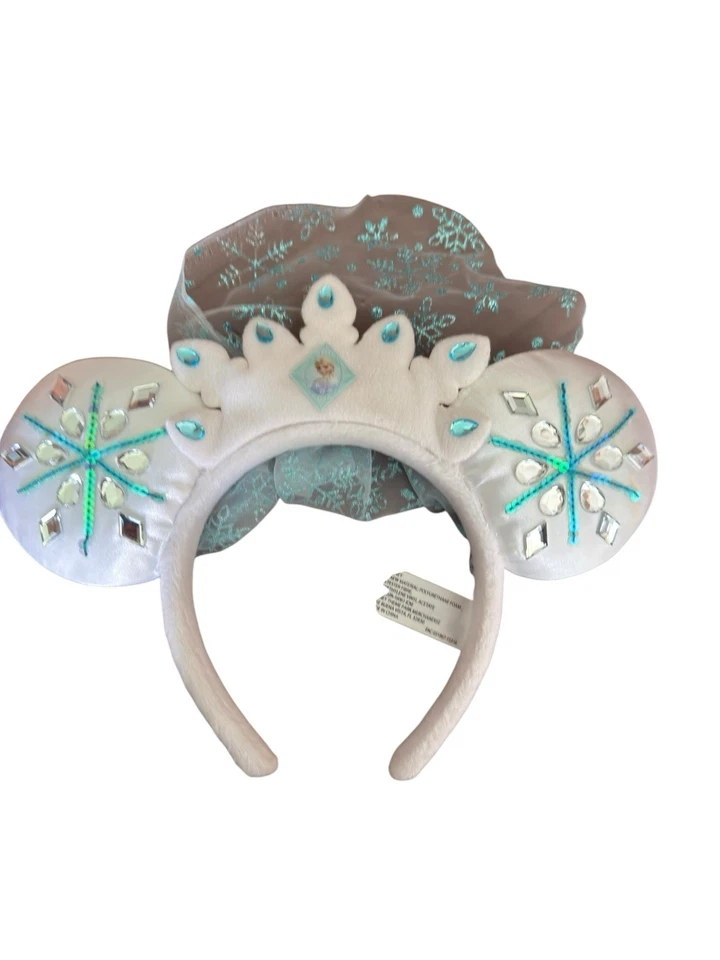 Diadema Velada Orejas Congeladas Mickey Mouse Parques Disney Cristal Princesa Elsa Foto 4 de 4