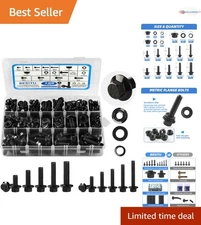 280Pcs Metric Flange Bolt Assortment Kit Alloy Steel Black Zinc Automotive Re...