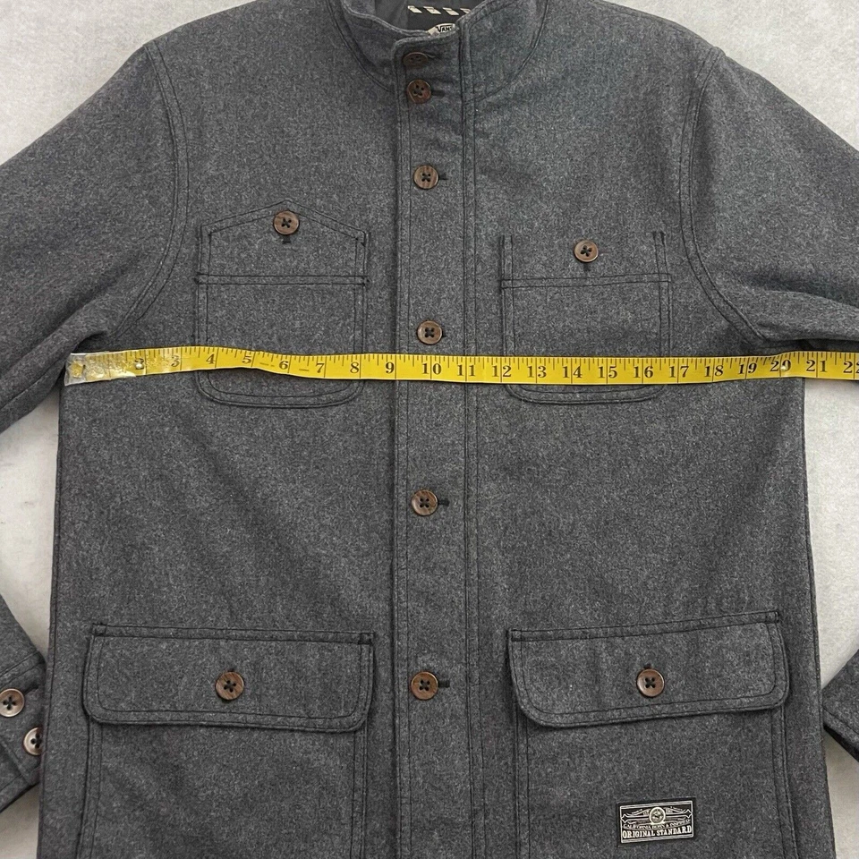 Vans Original Standard Wool Blend Field Jacket Gray Button Small - Image 4 of 4