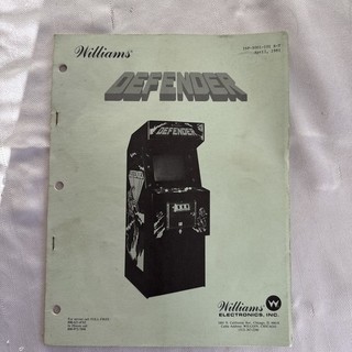 1981 WILLIAMS COIN OP VIDEO ARCADE GAME DEFENDER - SCHEMATICS - CLEAN ORIGIONAL