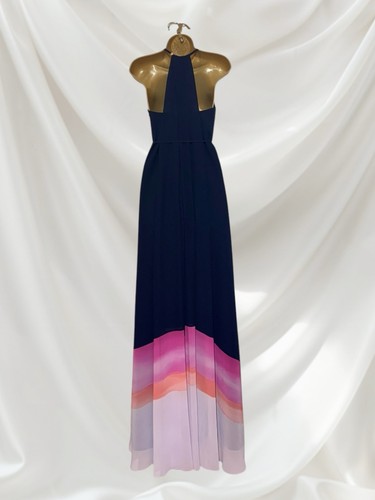 TED BAKER Size 1 UK 8 10 BNWT Navy Purple Pink Marina Mosaic Stripe Maxi Dress - Bild 4 von 12
