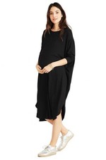 Hatch Maternity Women’s THE JERSEY DRAPE DRESS Rayon Black Size P (Petite) NEW