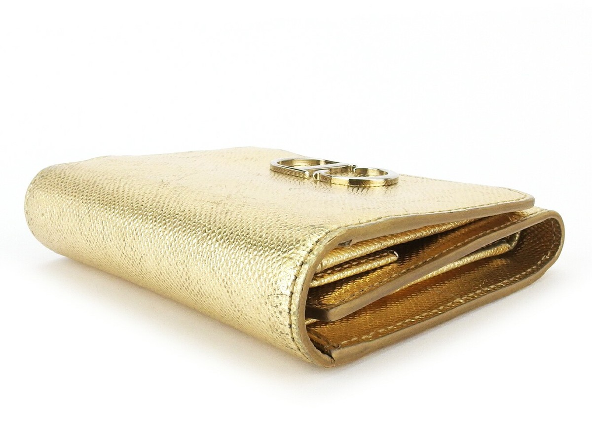 Dior Tri-fold wallet gold Women Authentic secondhand | eBay
