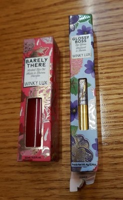 Winky Lux Barely There Tinted Lip Oil Plus Glossy Boss Lip Balm Lot 2 