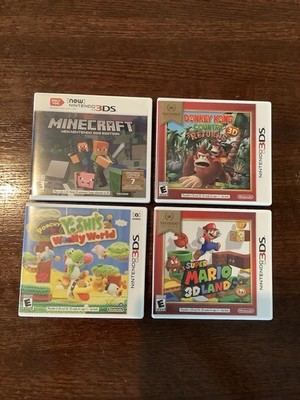 Nintendo 3ds games lot of 4 Minecraft Yoshi s Woolly World  3D Mario Donkey Kong