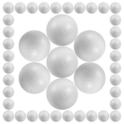 50 Pcs Solid Polystyrene Balls White 5 cm Round Spheres for Wedding Craft
