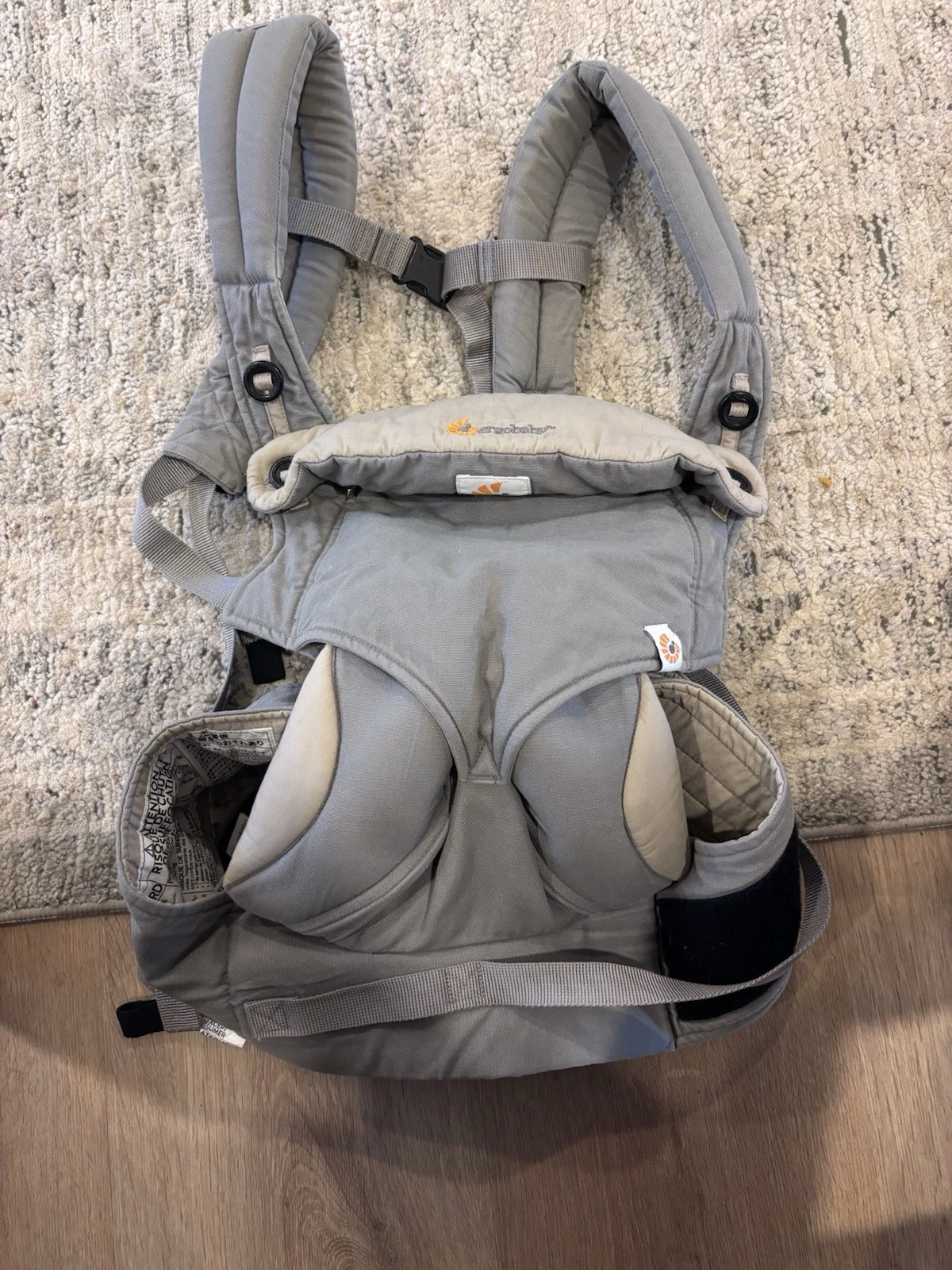 Ergobaby Four Position 360 Baby Carrier w/ Infant Insert Gray Cotton