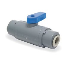 Zoro Select Pvc 638-4Smc4smc-F Manual 2-Way Ball Valve, Push, Pvc,  Pvc