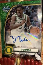 2024-25 Bowman University Chrome - TJ Bamba #74 Green Shimmer Refractor (AU, RC)