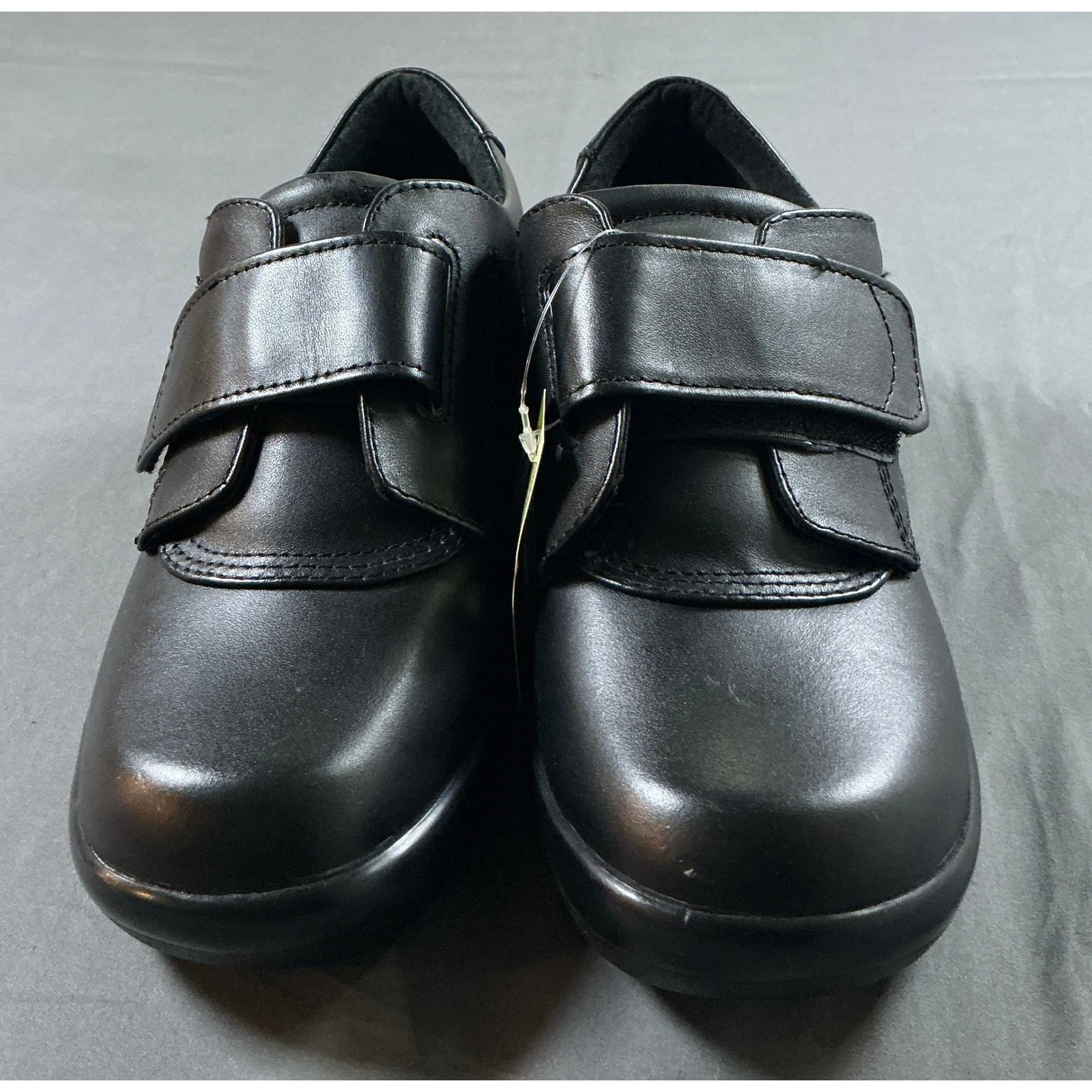 Apex B3000W Womens Black Leather Ambulator Shoes Hook Loop Strap Size 7.5 MED