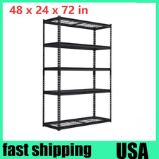 Storage Shelving Unit 24 48 78" Garage Rack 5-Tier Adjustable 2500 lbs Load