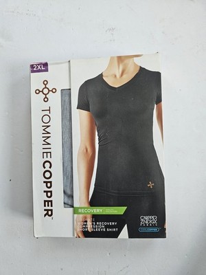 Tommie Copper Women's Recovery Vitality Compression SS Silver Grey Sz 2XL Nwt
