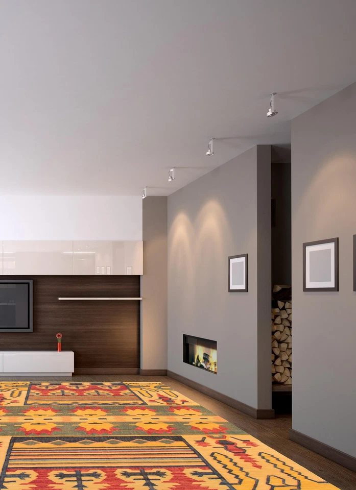 Tapete de lã oriental vintage tecido à mão tradicional Kilim 8'2" x 10'1" - Imagem 2 de 4