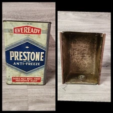 Vintage 1938? EVEREADY PRESTONE ANTI FREEZE 1 GALLON SQ Garage Parts Bin? 