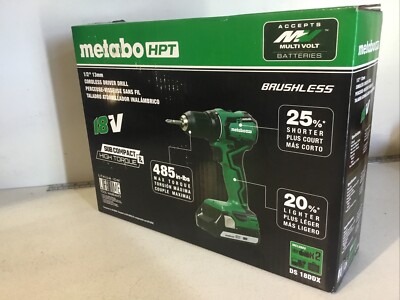 OEM Metabo HPT 1/2  Driver Drill HPT DS18DDX (2) 18V Batteries Charger Case NEW