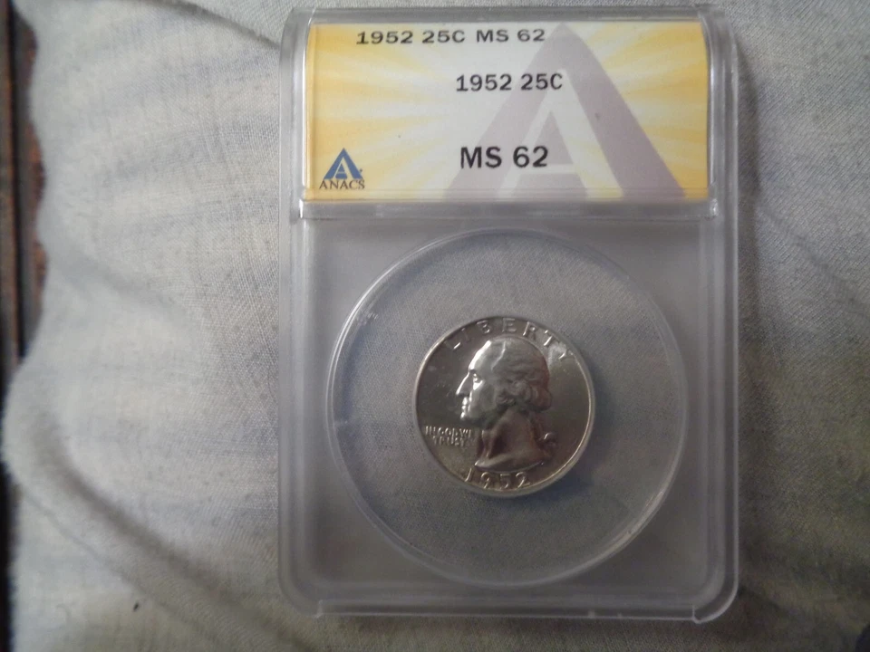 quarters graded by anacs, 1952 ms 62, 1964 ms 64. - Image 4 of 4