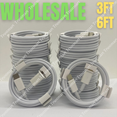 20X Bulk Lot PD Fast Charger Cord USB-C to iPhone Cable For Apple 12 11 13 14 XR